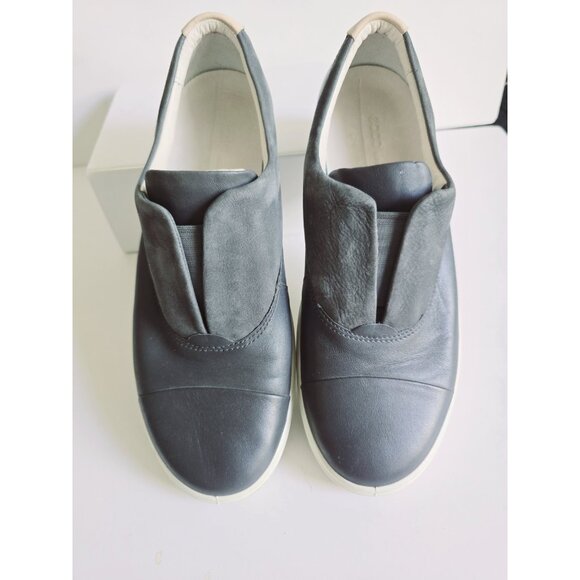 Ecco Soft 7 Slip On 2.0 Gray Leather Loafer Sneaker Shoes Size 9 40 Extra Wide - Picture 7 of 11